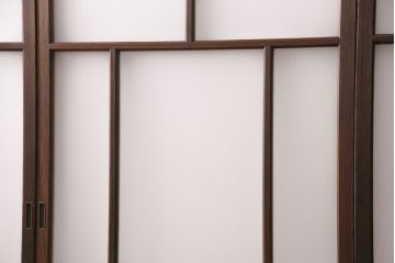 アンティーク建具　木の味わいを活かした空間づくりにおすすめなガラス戸2枚セット(窓、引き戸、建具)(R-048143)