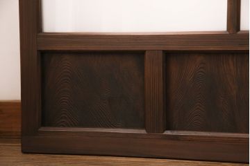 アンティーク建具　木の味わいを活かした空間づくりにおすすめなガラス戸2枚セット(窓、引き戸、建具)(R-048144)