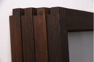 アンティーク建具　木の味わいを活かした空間づくりにおすすめなガラス戸2枚セット(窓、引き戸、建具)(R-048144)