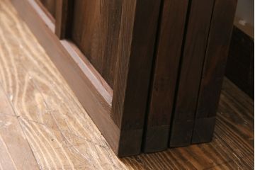 アンティーク建具　木の味わいを活かした空間づくりにおすすめなガラス戸2枚セット(窓、引き戸、建具)(R-048144)