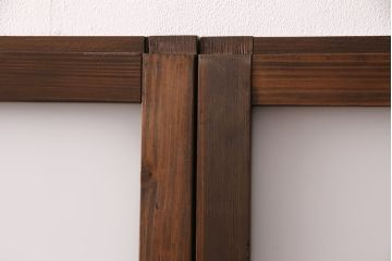 アンティーク建具　木の味わいを活かした空間づくりにおすすめなガラス戸2枚セット(窓、引き戸、建具)(R-048144)