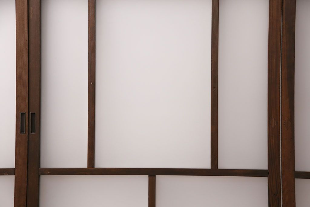 アンティーク建具　木の味わいを活かした空間づくりにおすすめなガラス戸2枚セット(窓、引き戸、建具)(R-048144)