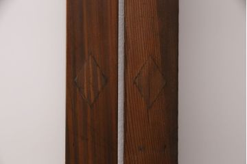 アンティーク建具　木の味わいを活かした空間づくりにおすすめなガラス戸2枚セット(窓、引き戸、建具)(R-048144)