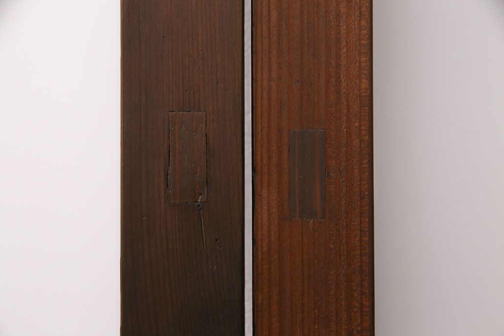 アンティーク建具　木の味わいを活かした空間づくりにおすすめなガラス戸2枚セット(窓、引き戸、建具)(R-048144)