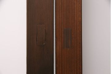 アンティーク建具　木の味わいを活かした空間づくりにおすすめなガラス戸2枚セット(窓、引き戸、建具)(R-048144)