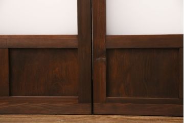 アンティーク建具　木の味わいを活かした空間づくりにおすすめなガラス戸2枚セット(窓、引き戸、建具)(R-048144)