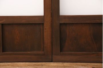 アンティーク建具　木の味わいを活かした空間づくりにおすすめなガラス戸2枚セット(窓、引き戸、建具)(R-048144)