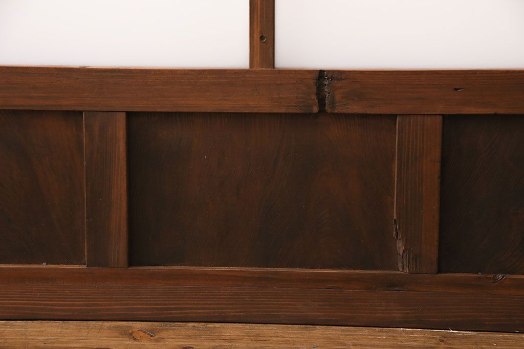 アンティーク建具　木の味わいを活かした空間づくりにおすすめなガラス戸2枚セット(窓、引き戸、建具)(R-048144)