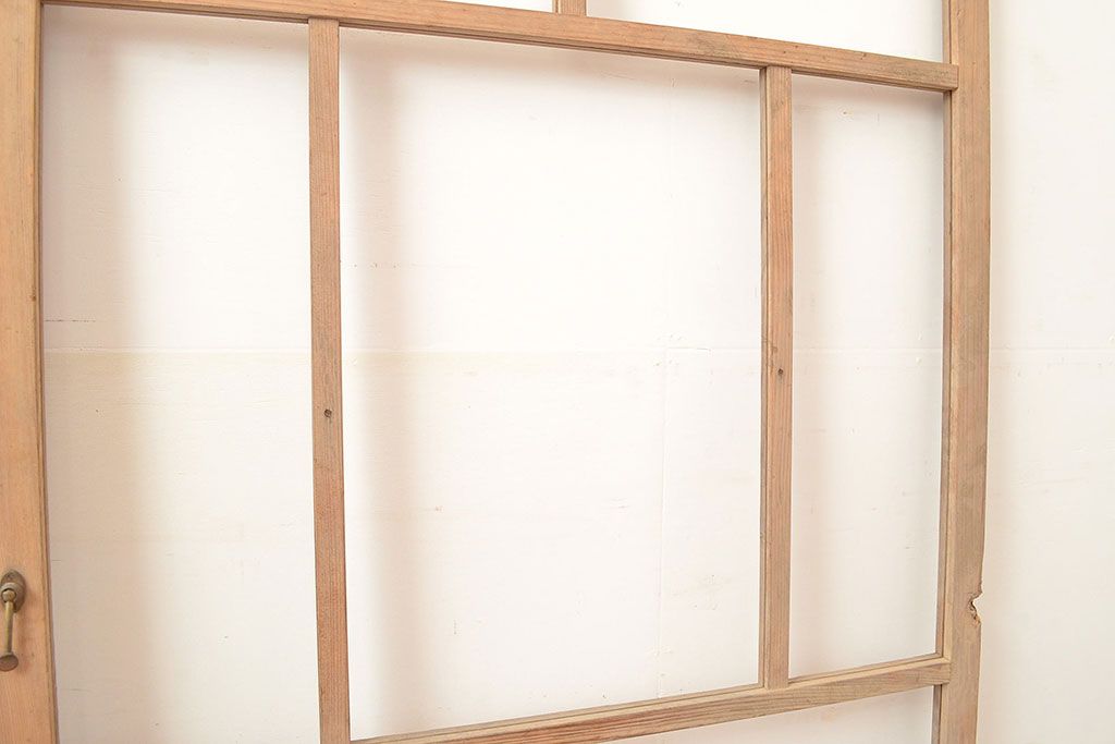 アンティーク建具　木の味わいを活かした空間づくりにおすすめなガラス戸2枚セット(窓、引き戸、建具)(R-048144)