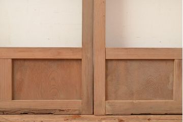 アンティーク建具　木の味わいを活かした空間づくりにおすすめなガラス戸2枚セット(窓、引き戸、建具)(R-048144)