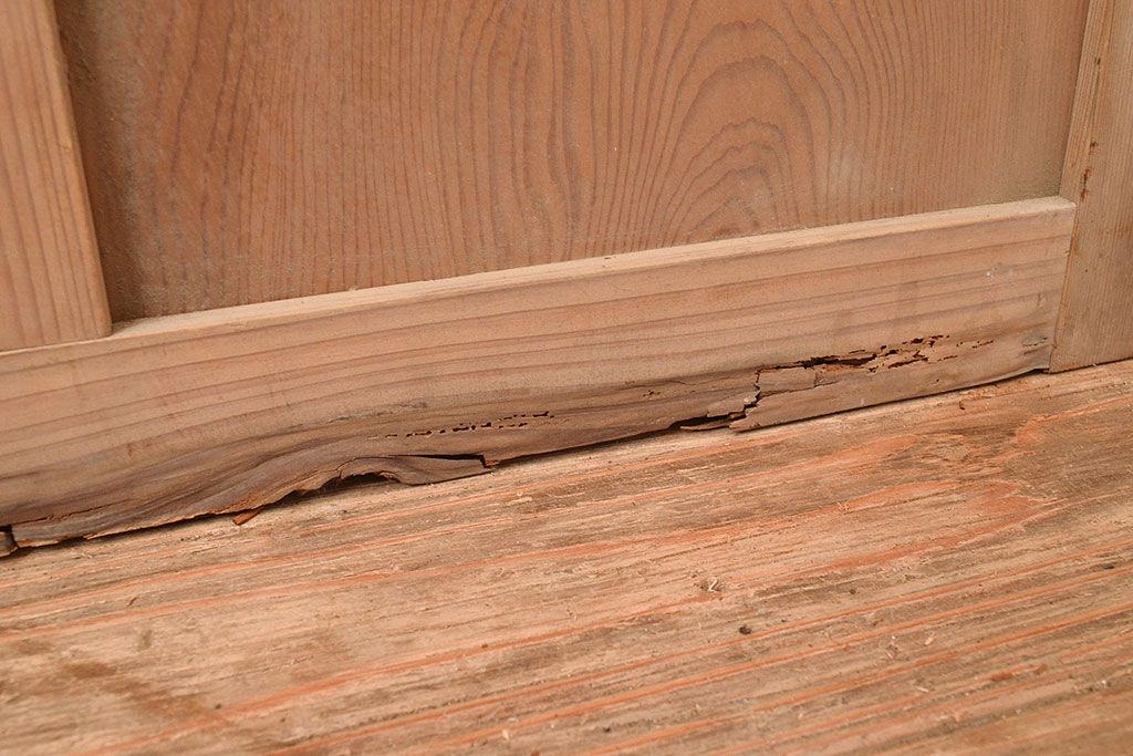 アンティーク建具　木の味わいを活かした空間づくりにおすすめなガラス戸2枚セット(窓、引き戸、建具)(R-048144)