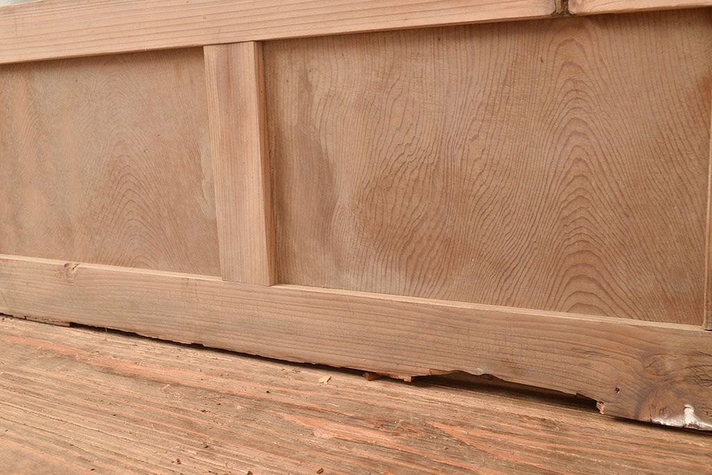 アンティーク建具　木の味わいを活かした空間づくりにおすすめなガラス戸2枚セット(窓、引き戸、建具)(R-048144)