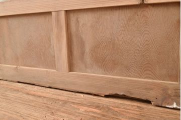 アンティーク建具　木の味わいを活かした空間づくりにおすすめなガラス戸2枚セット(窓、引き戸、建具)(R-048144)