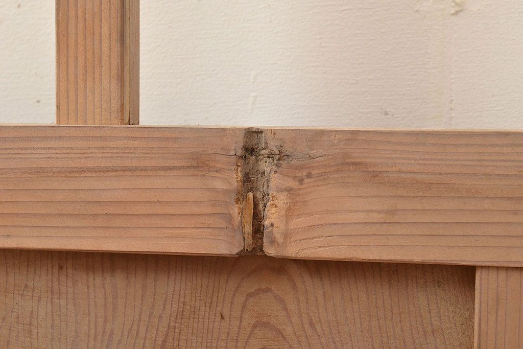 アンティーク建具　木の味わいを活かした空間づくりにおすすめなガラス戸2枚セット(窓、引き戸、建具)(R-048144)