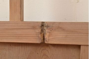 アンティーク建具　木の味わいを活かした空間づくりにおすすめなガラス戸2枚セット(窓、引き戸、建具)(R-048144)