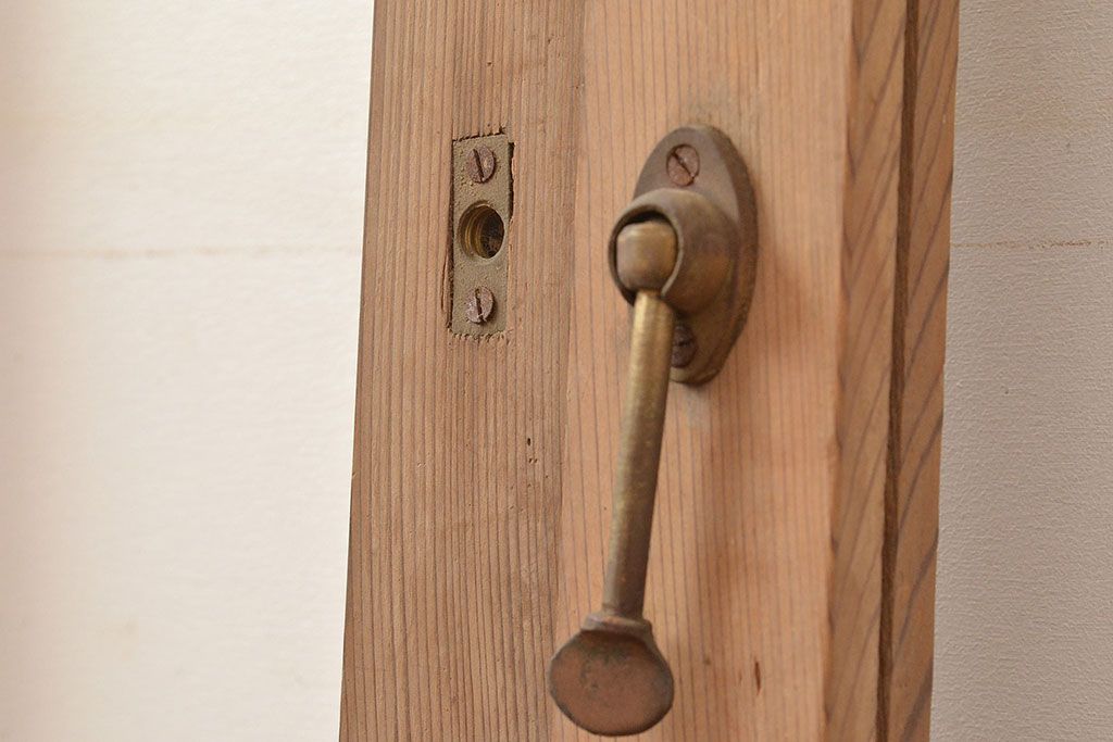 アンティーク建具　木の味わいを活かした空間づくりにおすすめなガラス戸2枚セット(窓、引き戸、建具)(R-048144)