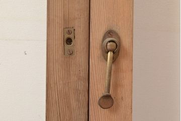 アンティーク建具　木の味わいを活かした空間づくりにおすすめなガラス戸2枚セット(窓、引き戸、建具)(R-048144)