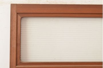 アンティーク建具　モールガラスがノスタルジックな雰囲気を高めるヒノキ材製のドア(扉、建具)(R-048145)