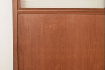 アンティーク建具　モールガラスがノスタルジックな雰囲気を高めるヒノキ材製のドア(扉、建具)(R-048145)