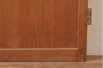 アンティーク建具　モールガラスがノスタルジックな雰囲気を高めるヒノキ材製のドア(扉、建具)(R-048145)