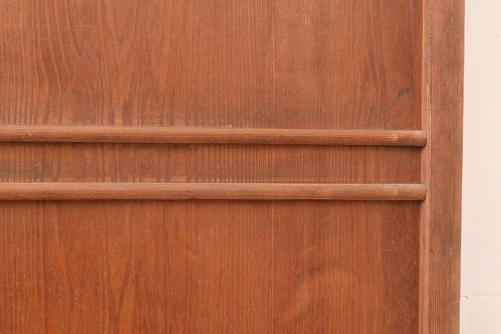 アンティーク建具　モールガラスがノスタルジックな雰囲気を高めるヒノキ材製のドア(扉、建具)(R-048145)