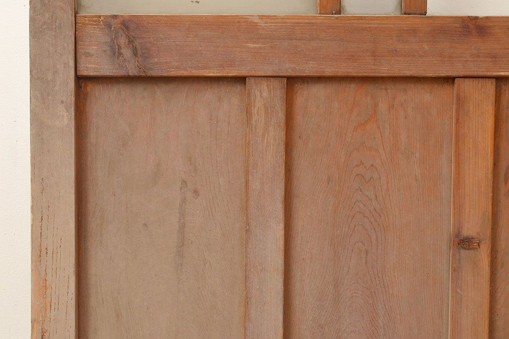 和製アンティーク　レトロな趣たっぷりなガラス扉(木製ドア、建具)(R-048146)