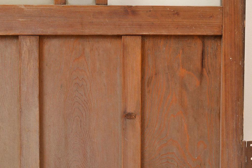 和製アンティーク　レトロな趣たっぷりなガラス扉(木製ドア、建具)(R-048146)