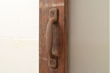 和製アンティーク　レトロな趣たっぷりなガラス扉(木製ドア、建具)(R-048146)