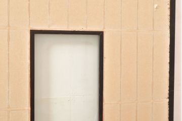 アンティーク建具　黒い框がモダンな印象を高める障子戸2枚セット(引き戸、建具)(R-048149)
