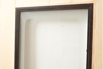 アンティーク建具　黒い框がモダンな印象を高める障子戸2枚セット(引き戸、建具)(R-048149)