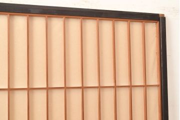 アンティーク建具　黒い框がモダンな印象を高める障子戸2枚セット(引き戸、建具)(R-048149)