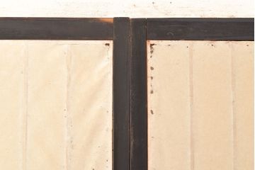 アンティーク建具　昭和初期　黒い框がモダンな印象を高める障子戸2枚セット　(R-048150)