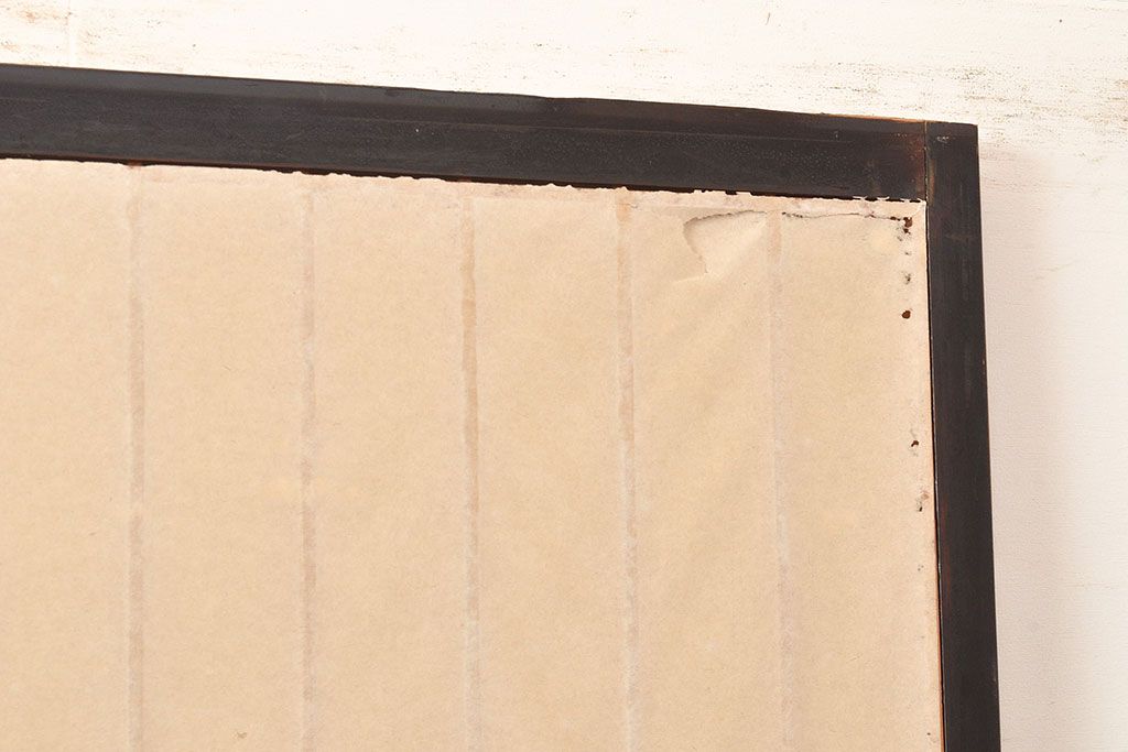 アンティーク建具　昭和初期　黒い框がモダンな印象を高める障子戸2枚セット　(R-048150)