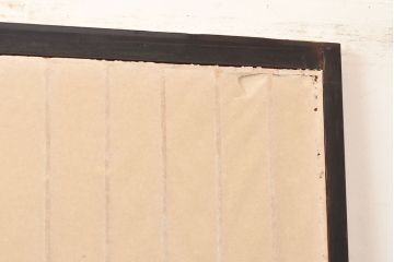 アンティーク建具　昭和初期　黒い框がモダンな印象を高める障子戸2枚セット　(R-048150)