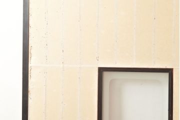 アンティーク建具　昭和初期　黒い框がモダンな印象を高める障子戸2枚セット　(R-048150)