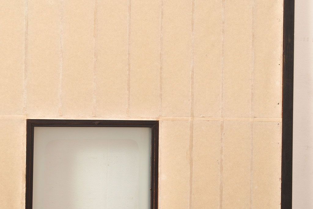 アンティーク建具　昭和初期　黒い框がモダンな印象を高める障子戸2枚セット　(R-048150)