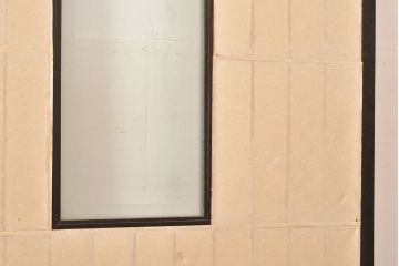 アンティーク建具　昭和初期　黒い框がモダンな印象を高める障子戸2枚セット　(R-048150)