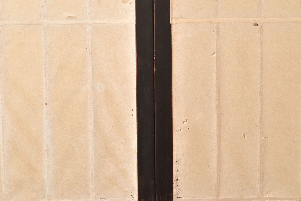 アンティーク建具　昭和初期　黒い框がモダンな印象を高める障子戸2枚セット　(R-048150)