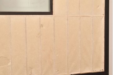 アンティーク建具　昭和初期　黒い框がモダンな印象を高める障子戸2枚セット　(R-048150)