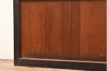 アンティーク建具　昭和初期　黒い框がモダンな印象を高める障子戸2枚セット　(R-048150)