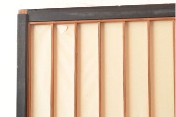 アンティーク建具　昭和初期　黒い框がモダンな印象を高める障子戸2枚セット　(R-048150)