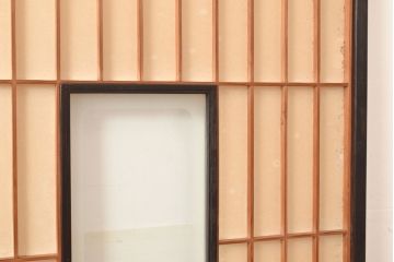 アンティーク建具　昭和初期　黒い框がモダンな印象を高める障子戸2枚セット　(R-048150)