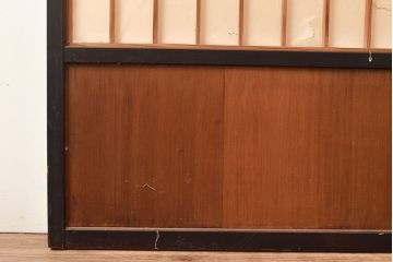 アンティーク建具　昭和初期　黒い框がモダンな印象を高める障子戸2枚セット　(R-048150)