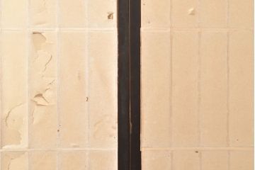 アンティーク建具　黒い框がモダンな印象を高める障子戸2枚セット(引き戸、建具)(R-048150)