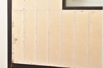 アンティーク建具　黒い框がモダンな印象を高める障子戸2枚セット(引き戸、建具)(R-048150)