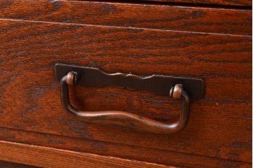 和製アンティーク　総ケヤキ材　漆塗り　両面使いが出来る!和の趣を楽しめる飾り棚(棚)(R-048152)