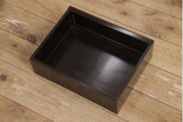 昭和レトロ　鳥と梅の図柄が可憐なカリン材製の飾り棚(茶棚、収納棚、花梨材)(R-048153)