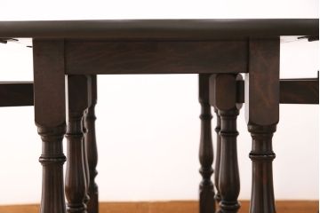 中古　松本民芸家具　クラシカルな脚が目を引く、B.R型ゲートレッグ卓I(定価約42万円)(ゲートレッグテーブル、バタフライテーブル、ダイニングテーブル)(R-048155)