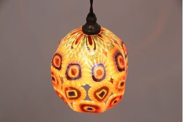 ビンテージ照明　ベネチアンガラス?　幻想的なムードを演出するペンダントライト(天井照明、吊り下げ照明、ヴェネチアングラス)(R-048160)