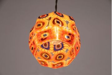 ビンテージ照明　ベネチアンガラス?　幻想的なムードを演出するペンダントライト(天井照明、吊り下げ照明、ヴェネチアングラス)(R-048160)